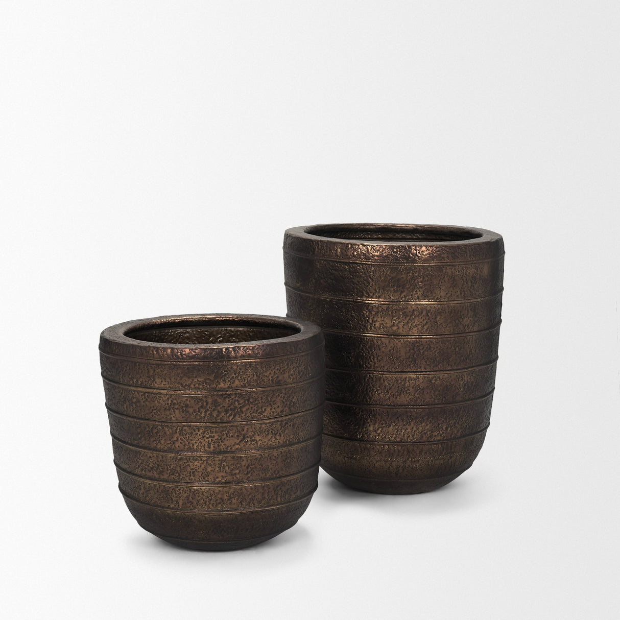 Aivana Extra Large Antiqued Gold Metal Floor Vase from Mercana - Luna Furniture