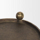 Jianna Small Oval Textured Antiqued Gold Metal Tray with Handles from Mercana - Luna Furniture