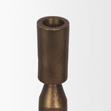 Declan Antiqued Brass Cast Metal Taper Candle Holder from Mercana - Luna Furniture