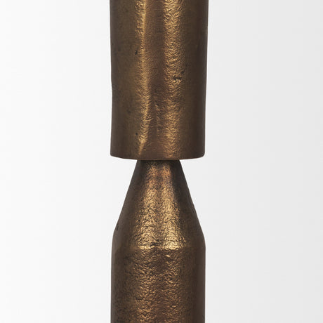 Declan Antiqued Brass Cast Metal Taper Candle Holder from Mercana - Luna Furniture