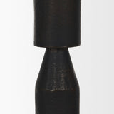 Declan Textured Matte Black Cast Metal Taper Candle Holder from Mercana - Luna Furniture