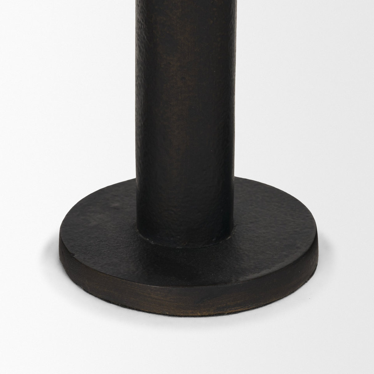 Declan Textured Matte Black Cast Metal Taper Candle Holder from Mercana - Luna Furniture