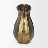 Anya Antiqued Brass Scalloped Petal Cast Metal Jug from Mercana - Luna Furniture