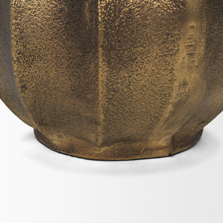 Anya Antiqued Brass Scalloped Petal Cast Metal Jug from Mercana - Luna Furniture