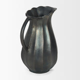 Anya Matte Black Scalloped Petal Cast Metal Jug from Mercana - Luna Furniture