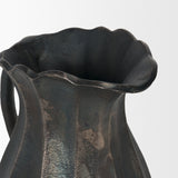 Anya Matte Black Scalloped Petal Cast Metal Jug from Mercana - Luna Furniture