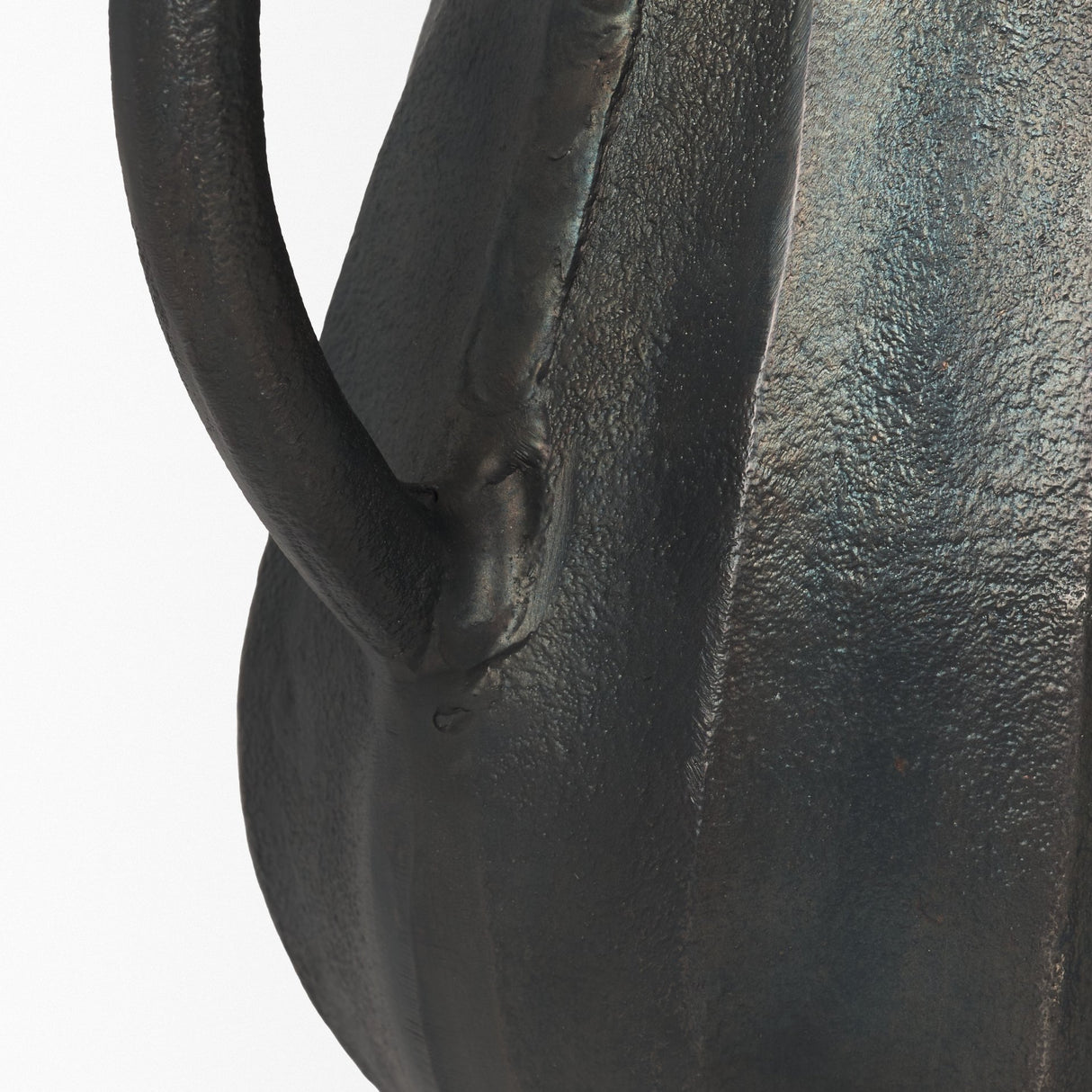 Anya Matte Black Scalloped Petal Cast Metal Jug from Mercana - Luna Furniture