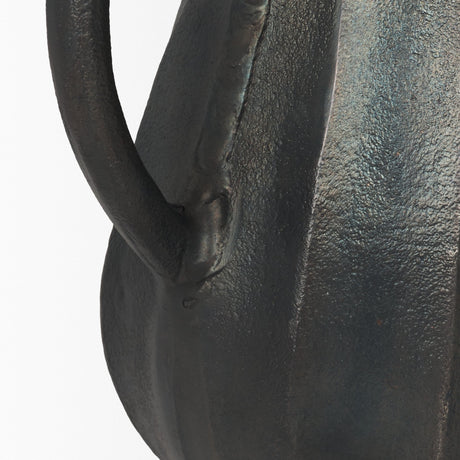 Anya Matte Black Scalloped Petal Cast Metal Jug from Mercana - Luna Furniture