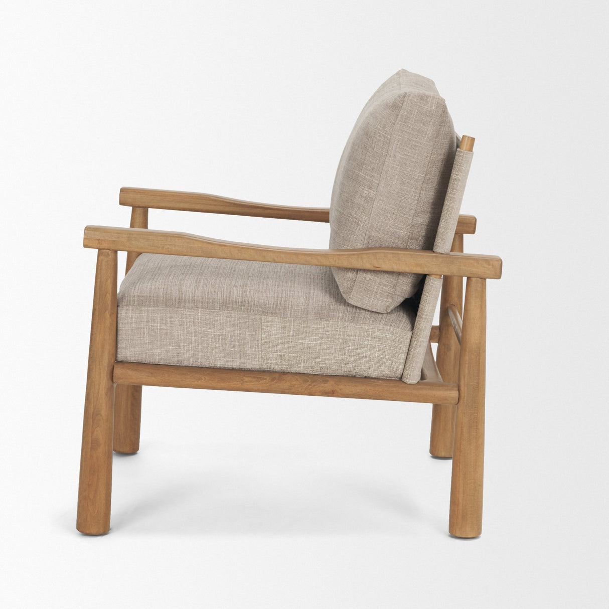 Witton Gray Fabric Beech Wood Slingback Backrest Accent Lounge Chair from Mercana - Luna Furniture