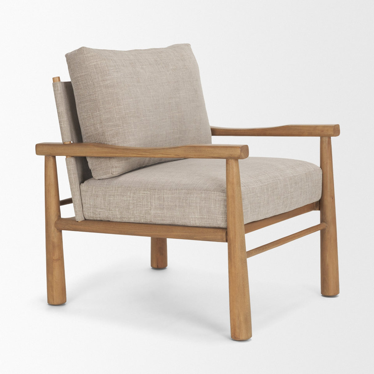 Witton Gray Fabric Beech Wood Slingback Backrest Accent Lounge Chair from Mercana - Luna Furniture