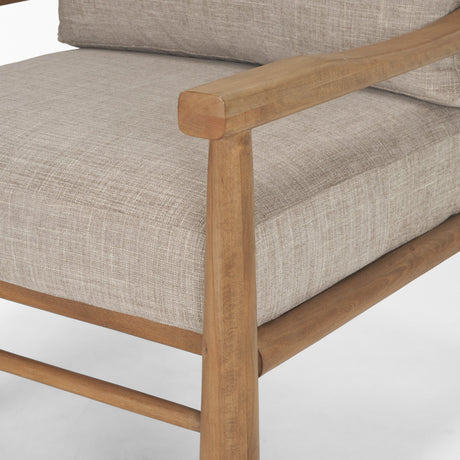 Witton Gray Fabric Beech Wood Slingback Backrest Accent Lounge Chair from Mercana - Luna Furniture