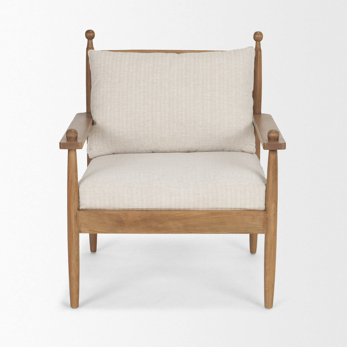 Danni Beige Fabric Beech Wood Framed Accent Lounge Chair from Mercana - Luna Furniture