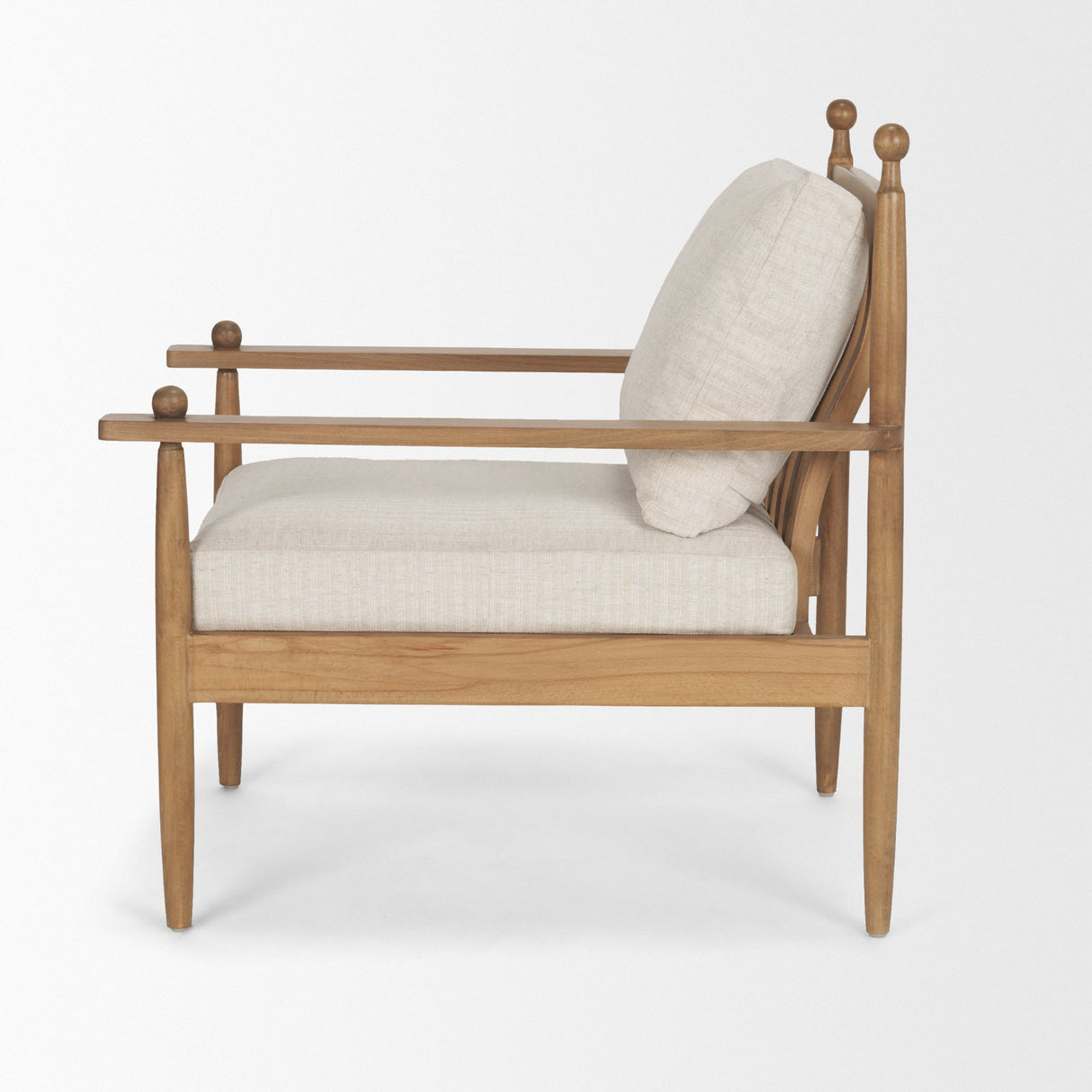 Danni Beige Fabric Beech Wood Framed Accent Lounge Chair from Mercana - Luna Furniture
