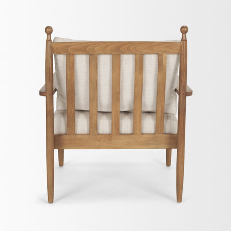 Danni Beige Fabric Beech Wood Framed Accent Lounge Chair from Mercana - Luna Furniture