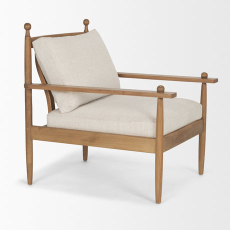 Danni Beige Fabric Beech Wood Framed Accent Lounge Chair from Mercana - Luna Furniture