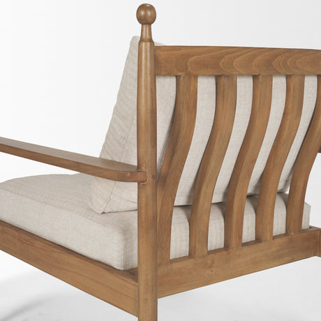 Danni Beige Fabric Beech Wood Framed Accent Lounge Chair from Mercana - Luna Furniture