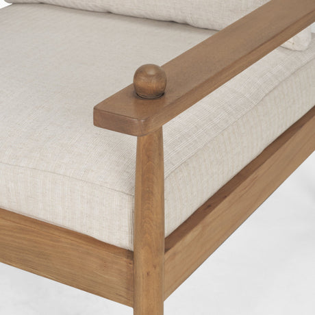 Danni Beige Fabric Beech Wood Framed Accent Lounge Chair from Mercana - Luna Furniture