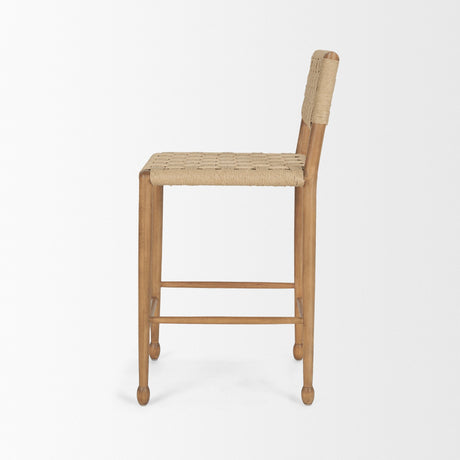 Brinley Woven Paper Rope w/ Brown Wood Frame Counter Stool from Mercana - Luna Furniture