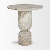 Nylah Solid Pink Marble Round Accent Table from Mercana - Luna Furniture