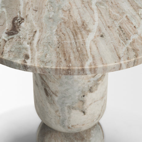 Nylah Solid Pink Marble Round Accent Table from Mercana - Luna Furniture