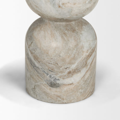 Nylah Solid Pink Marble Round Accent Table from Mercana - Luna Furniture