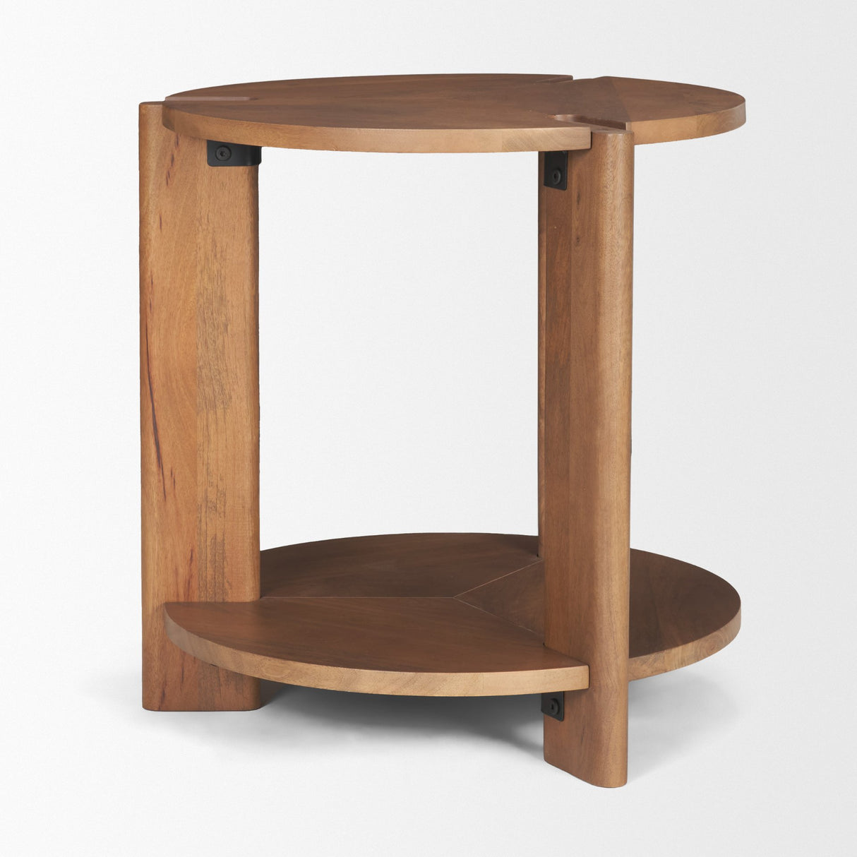 Hisako Mid Brown Open Round Accent Table from Mercana - Luna Furniture