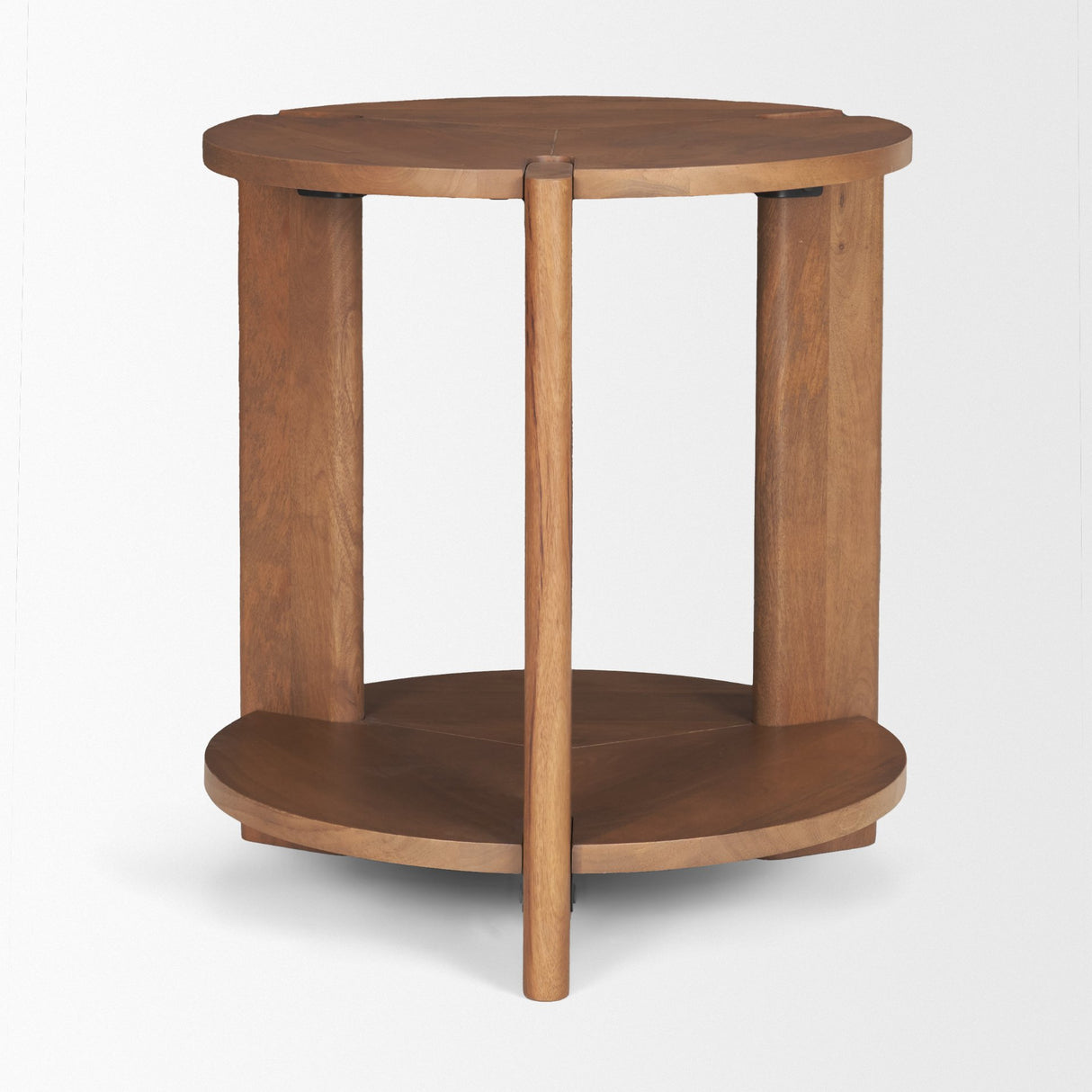 Hisako Mid Brown Open Round Accent Table from Mercana - Luna Furniture