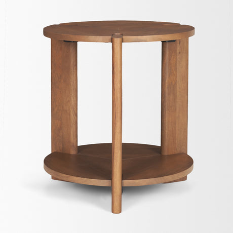 Hisako Mid Brown Open Round Accent Table from Mercana - Luna Furniture