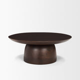 Sadira Small Mid-Dark Brown Solid Wood Round Riser from Mercana - Luna Furniture