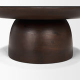 Sadira Small Mid-Dark Brown Solid Wood Round Riser from Mercana - Luna Furniture