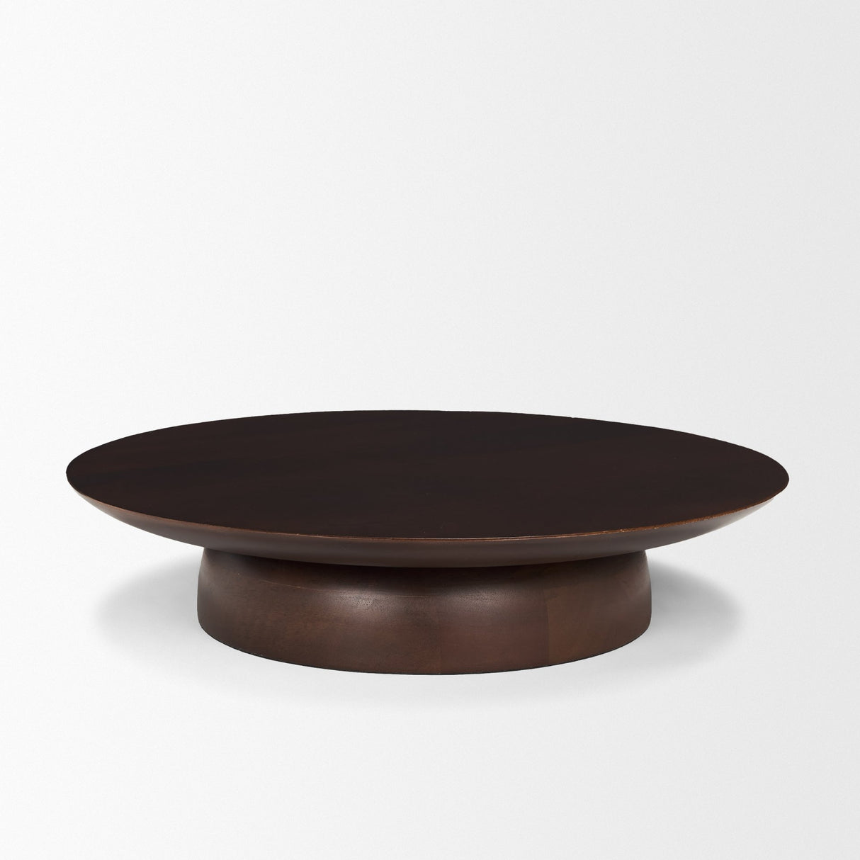 Sadira Large Mid-Dark Brown Solid Wood Round Riser from Mercana - Luna Furniture