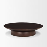 Sadira Large Mid-Dark Brown Solid Wood Round Riser from Mercana - Luna Furniture