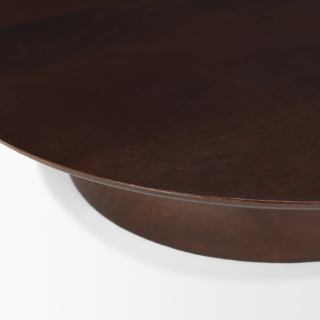 Sadira Large Mid-Dark Brown Solid Wood Round Riser from Mercana - Luna Furniture