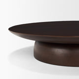 Sadira Large Mid-Dark Brown Solid Wood Round Riser from Mercana - Luna Furniture