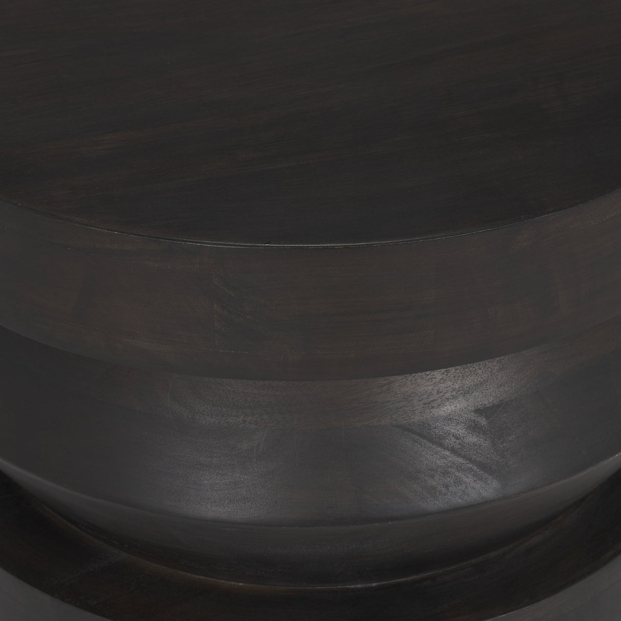 Rashama Dark Brown Wood Stacked Geometric Round Accent Table from Mercana - Luna Furniture
