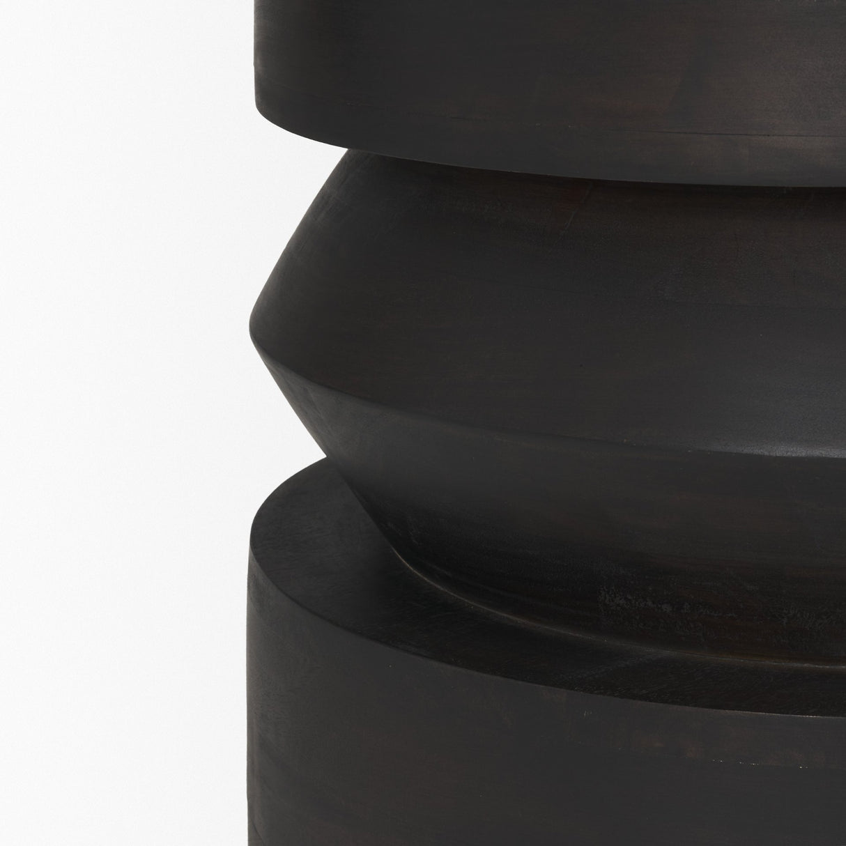 Rashama Dark Brown Wood Stacked Geometric Round Accent Table from Mercana - Luna Furniture