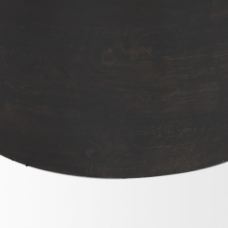 Rashama Dark Brown Wood Stacked Geometric Round Accent Table from Mercana - Luna Furniture