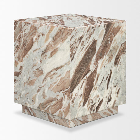 Matteo Solid Pink Marble Square Side Table from Mercana - Luna Furniture