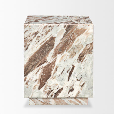 Matteo Solid Pink Marble Square Side Table from Mercana - Luna Furniture