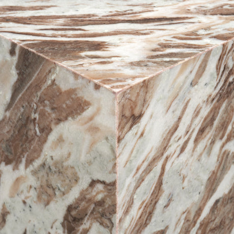 Matteo Solid Pink Marble Square Side Table from Mercana - Luna Furniture