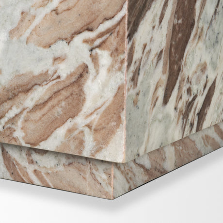Matteo Solid Pink Marble Square Side Table from Mercana - Luna Furniture