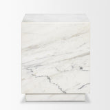 Matteo Solid White Marble Square Side Table from Mercana - Luna Furniture