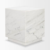 Matteo Solid White Marble Square Side Table from Mercana - Luna Furniture