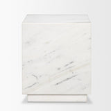 Matteo Solid White Marble Square Side Table from Mercana - Luna Furniture