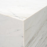 Matteo Solid White Marble Square Side Table from Mercana - Luna Furniture