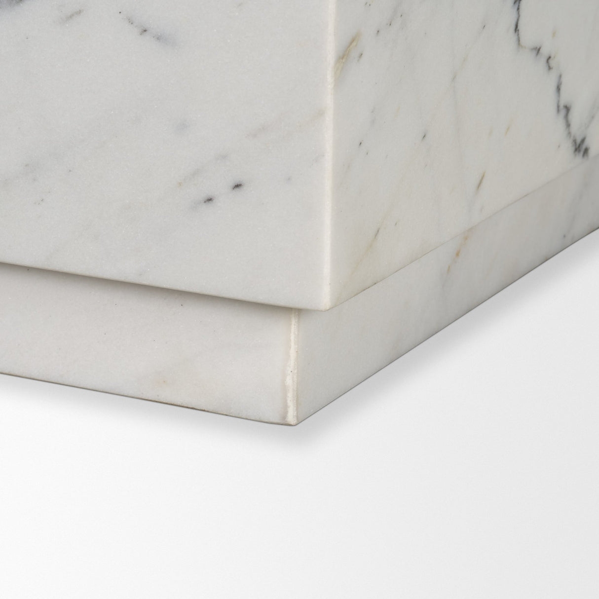Matteo Solid White Marble Square Side Table from Mercana - Luna Furniture