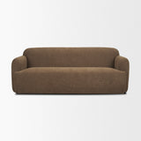 Saga Textured Brown Plush Fabric 3 Seater Sofa from Mercana - Luna Furniture