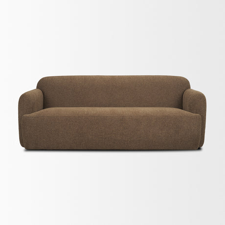 Saga Textured Brown Plush Fabric 3 Seater Sofa from Mercana - Luna Furniture