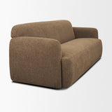 Saga Textured Brown Plush Fabric 3 Seater Sofa from Mercana - Luna Furniture