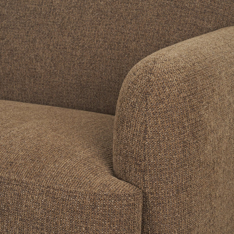Saga Textured Brown Plush Fabric 3 Seater Sofa from Mercana - Luna Furniture